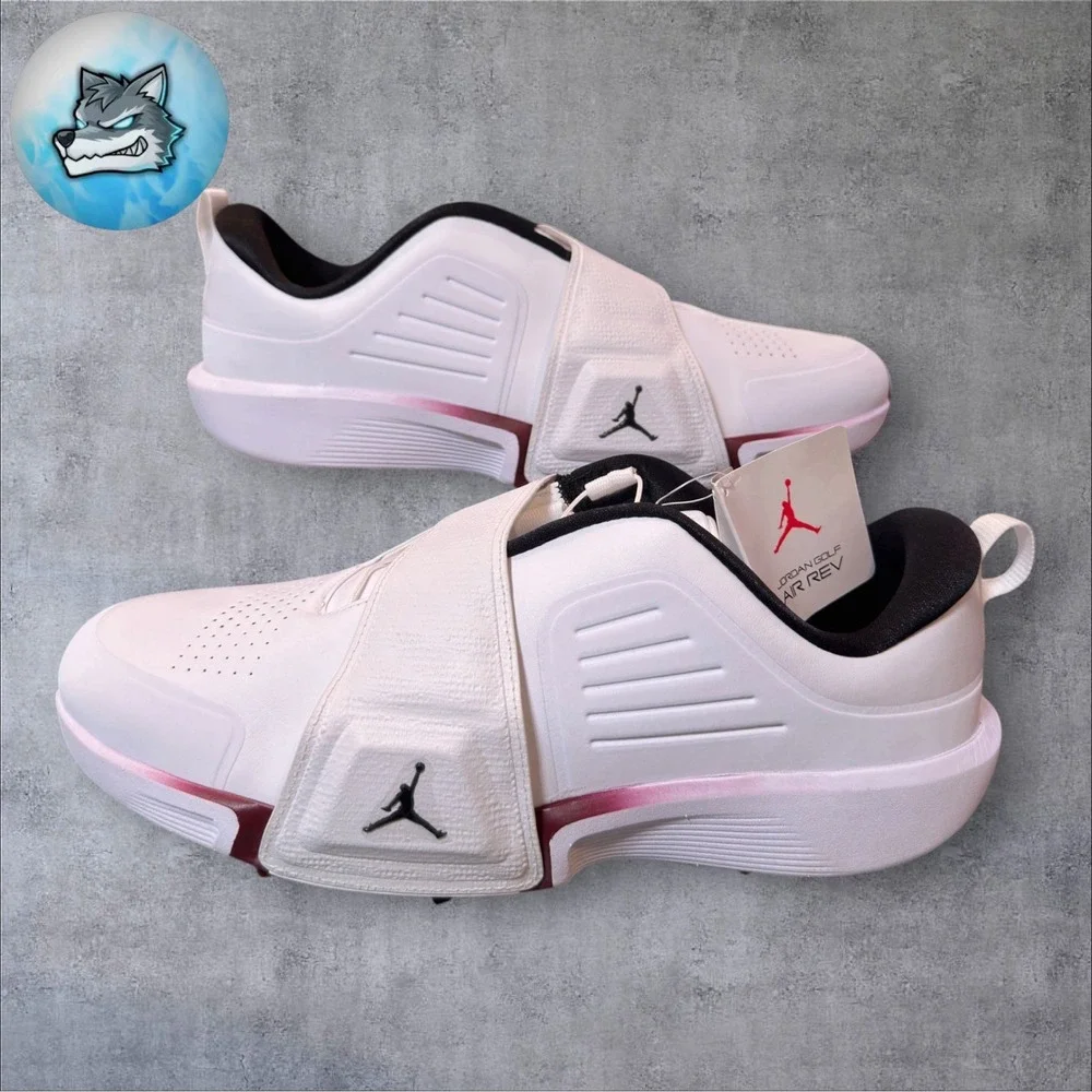Air Jordan Rev Golf Shoes White Black Team Red Men's Size 12 New FV6338-104